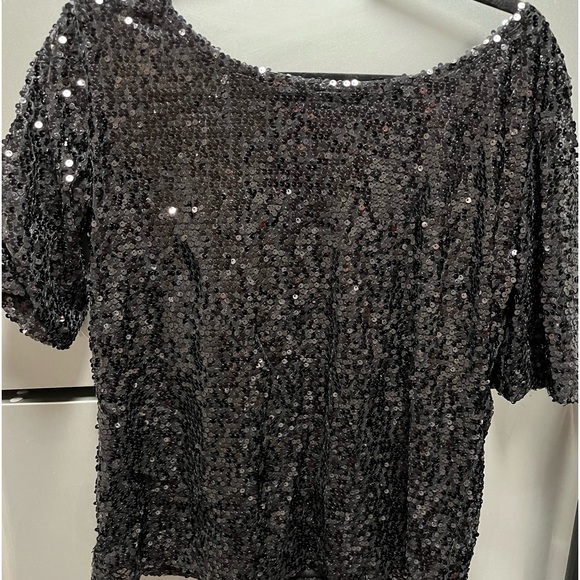 Black Sequin Dress Shirt - Picture 1 of 4